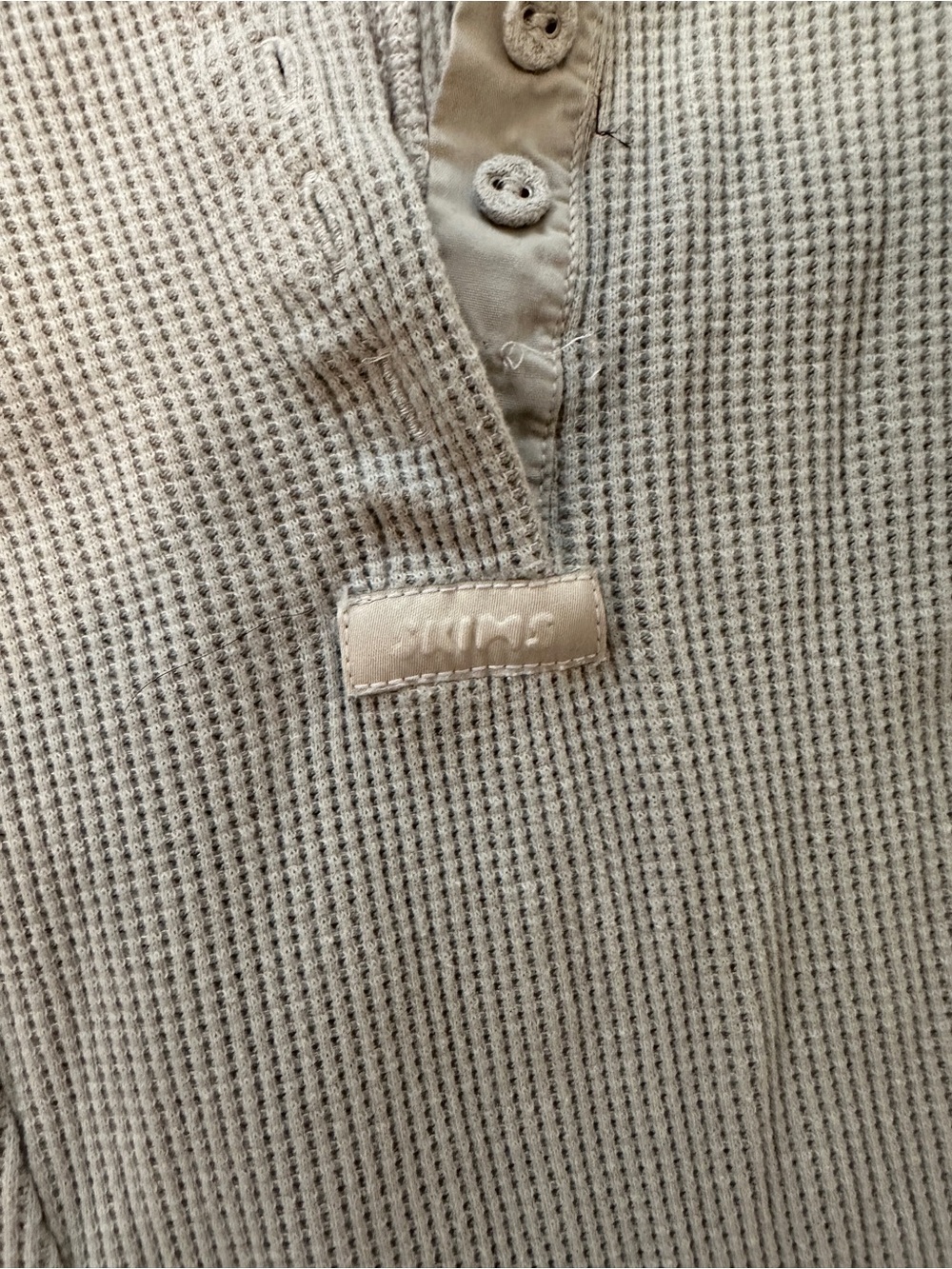 Skims XXS Waffle Knit Henley - Picture 2 of 5